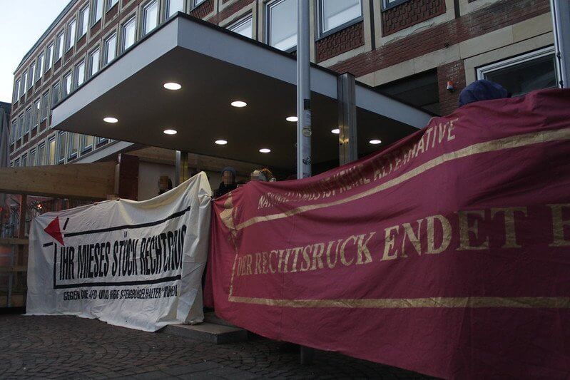 Proteste gegen AfD in Münster